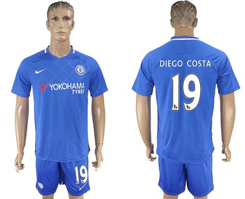 Chelsea #19 Diego Costa Home Soccer Club Jersey - Click Image to Close